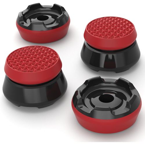 Thumbstick Grip Extension Pour Xbox Series X S Manette,Thumbs Pro Armor Capuchon Joystick Grips Caps Pour Xbox Core Controller-2 High Raise And 2 Mid Raise Dome-Rouge carlate & Noir