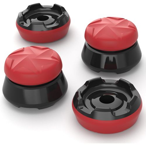 Thumbstick Grip Extension Pour Xbox Series X S Manette,Thumbs Pro Razor Capuchon Joystick Grips Caps Pour Xbox Core Controller-2 High Raise & 2 Mid Raise Dome-Rouge carlate & Noir