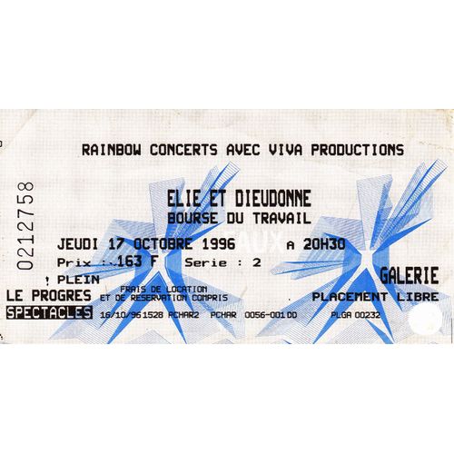 Ticket Spectacle Elie & Dieudonn 