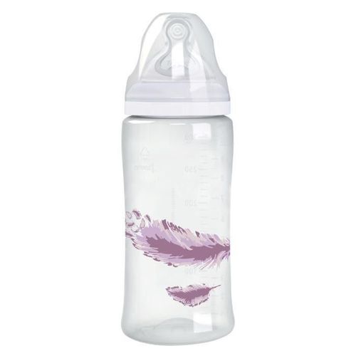 Tigex Biberon Col Large Multi Flow 1er Age 300 Ml Ttine 0-6 Mois Dcor Fille