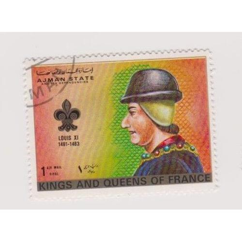 Timbre Ajman State Roi De France Kings Louis Xi