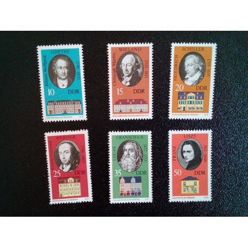 Timbre Allemagne Rda Ddr Yt 1549  1554 Sries: Monuments Commmoratifs  Weimar 1973