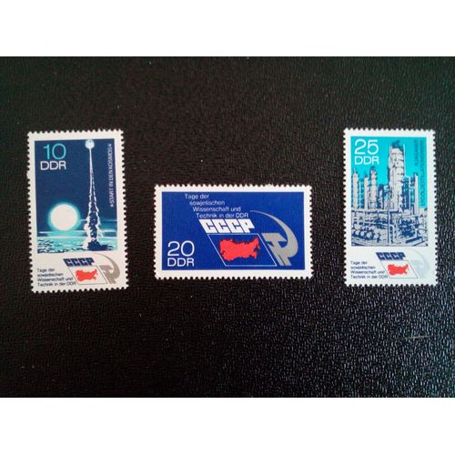 Timbre Allemagne Rda Ddr Yt 1574  1576 Sries: Jours De La Science Et De La Technologie Sovitiques En Rda 1973