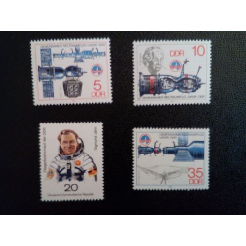 Timbre Allemagne / Rda Yt 2028 A 2031 Sries: Programme Intercosmos, Vol Spatial Commun Urss-Ddr 1978 ( 071112 )