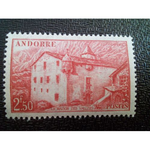 Timbre Andorre Yt 105 Vue D'ensemble D'andorre-La-Vieille 1946 ( 80404 )