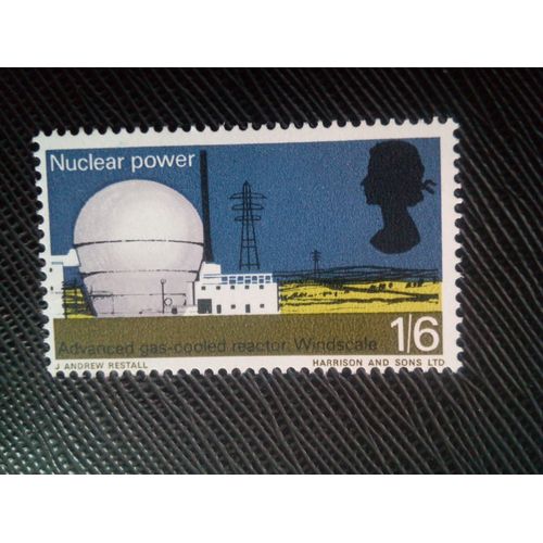 Timbre Angleterre Yt 452 Racteur Nuclaire  L'chelle Du Vent 1966 ( 00100305 )