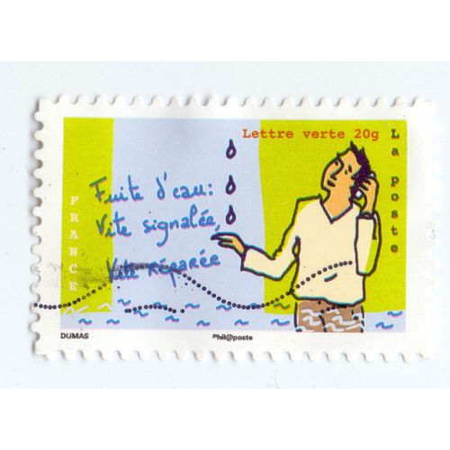 Timbre Autoadhsif De 2014.Fuite D'eau : Vite Signale, Vite Rpare