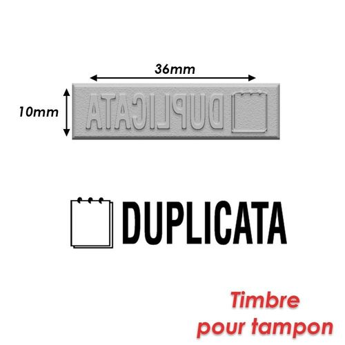 Timbre Caoutchouc Pour Tampon Encreur 40x10mm Duplicata