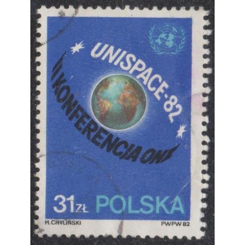 Timbre De Pologne N2630 Y&t 31 Z Multicolore 2 Confrence Des Nations Unies Pour L'exploration Et L'utilisation Pacifique De L'espace Extra-Atmosphrique 