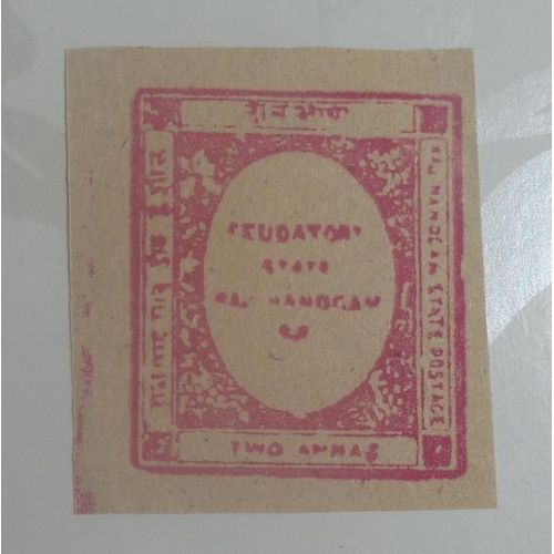 Timbre Etats Princiers De L'inde - Nandgame N 2 - Yvert Et Tellier - Non Dentel - 2 A Rouge - Neuf