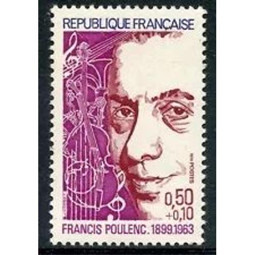 Timbre France 1974 Neuf ** Yt N 1785 Francis Poulenc