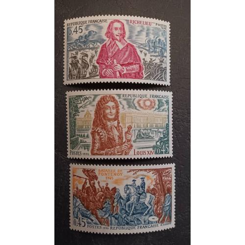 Timbre France Neuf 1970 , Y&t N 1655 , 1656 , 1657 , Non Oblitrs , Comme Neuf.