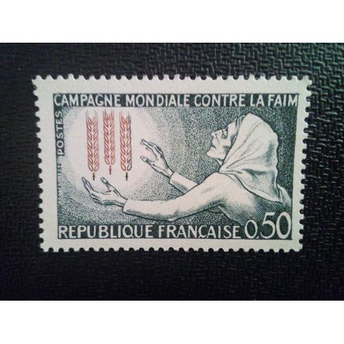 Timbre France Yt 1379 Femme Affame Attrape Trois pis De Bl 1963 ( 111012 )