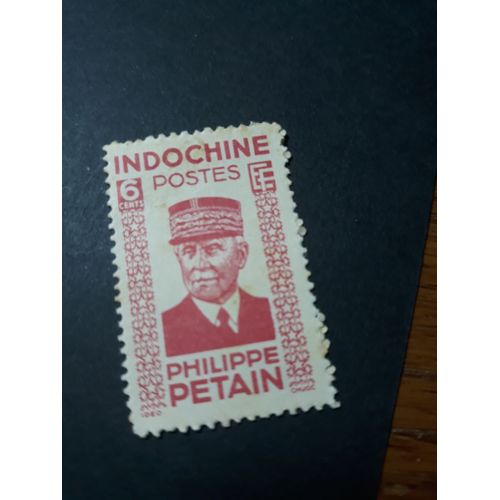 Timbre Indochine France Marchal Ptain 1942 Tp12