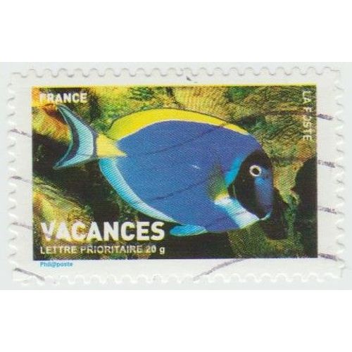 Timbre Lettre Prioritaire 20 G Multicolore Poisson-Chirurgien  Poitrine Blanche N4038