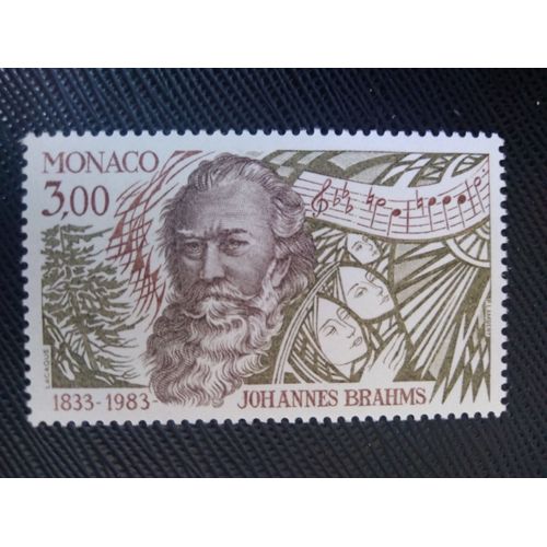 Timbre Monaco Yt 1389 Johannes Brahms (1833-1897) 1983 (100309 )