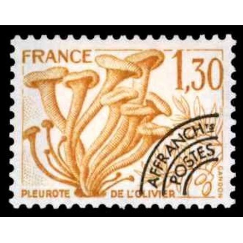 Timbre NPr160 1,30f Bistre Jaune Champignons Pleurote De L'olivier Surcharg 