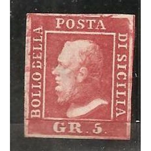 Timbre Neuf Trace De Charniere Sans Gomme Signe Roumet Italie Anciens Etats Sicile 1859 Ferdinand Ii Yt 21c