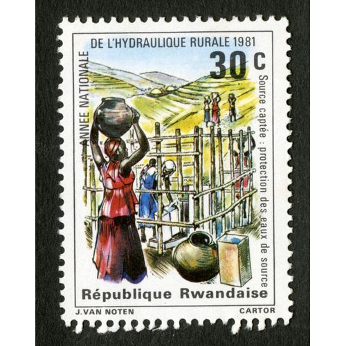 Timbre Non Oblitr Rpublique Rwandaise, Anne Nationale De L'hydraulique Rurale 1981, Source Capte : Protection Des Eaux De Source, 30 C