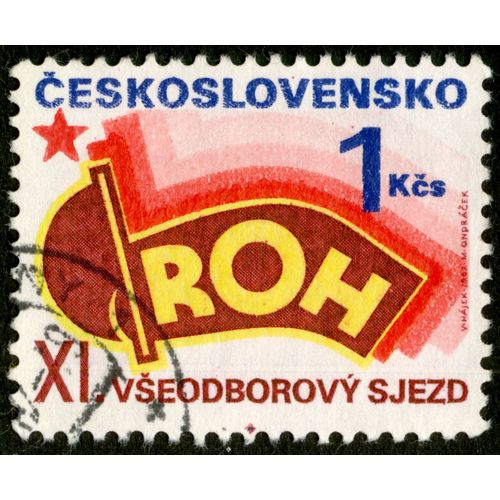 Timbre Oblitr Ceskoslovensko , Roh, Xi. Vseodborovy Sjezd, 1 Kcs
