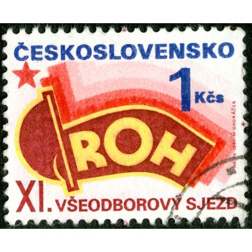 Timbre Oblitr Ceskoslovensko , Roh, Xi. Vseodborovy Sjezd, 1 Kcs