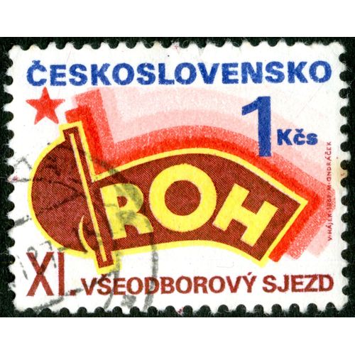 Timbre Oblitr Ceskoslovensko , Roh, Xi. Vseodborovy Sjezd, 1 Kcs