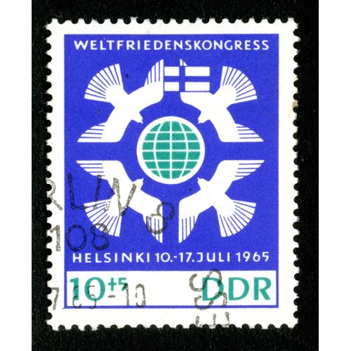 Timbre Oblitr Ddr 10+5, Weltfriedenskongress, Helsinki 10-17 Juli 1965