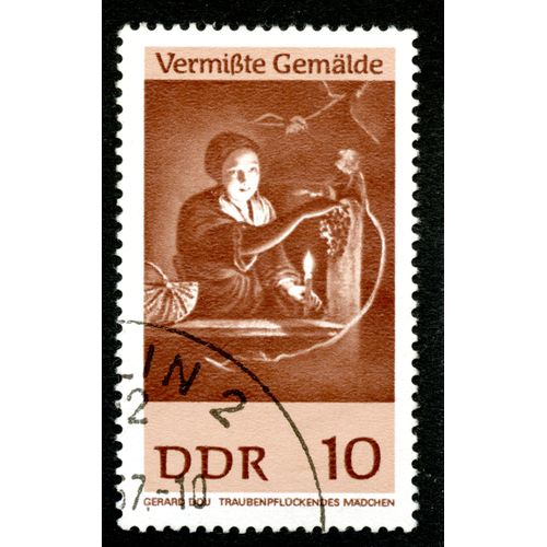 Timbre Oblitr Ddr 10, Gerard Dou Traubenpflckendes Mdchen, Vermisste Gemlde