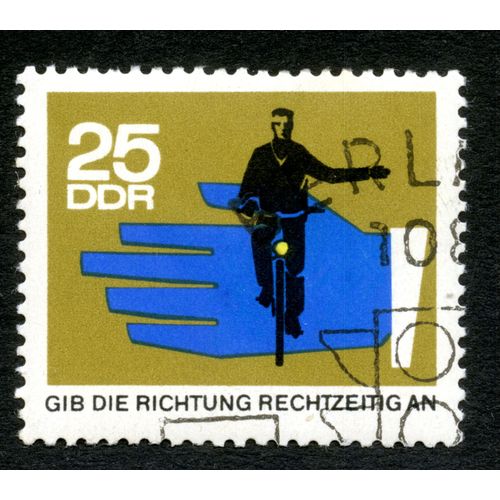 Timbre Oblitr Ddr 25, Gib Die Richtung Rechtzeitig An