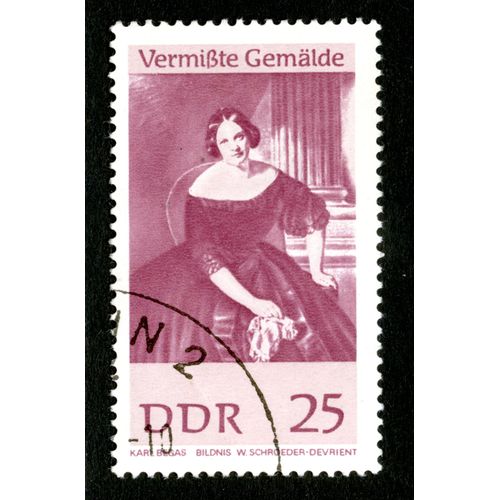 Timbre Oblitr Ddr 25, Karl Begas Bildnis W.Schroeder - Devrient, Vermisste Gemlde