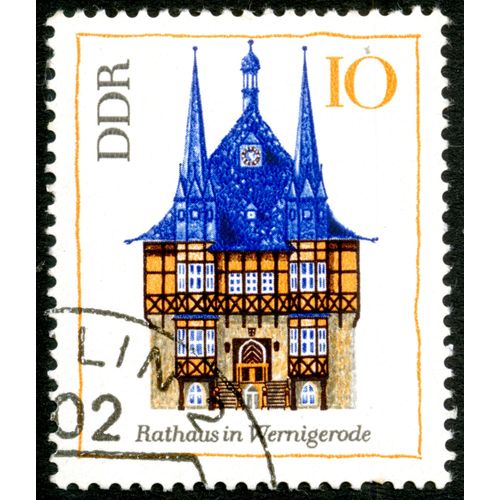 Timbre Oblitr Ddr, Rathaus In Vernigerode, 10