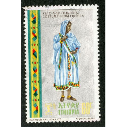 Timbre Oblitr Ethiopia, Costume From Eritrea, 60c, Harrison And Sons, Afewerk Tekle