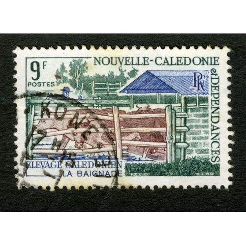 Timbre Oblitr Nouvelle-Caldonie Et Dpendances ,levage Caldonien ,La Baignade, Rf, Durrens, Jumelet, 9 F, Postes