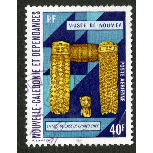 Timbre Oblitr Nouvelle Caldonie Et Dpendances, Muse De Nouma, Poste Arienne, Entre De Case De Grand Chef, 40 F, Lambert, Rf