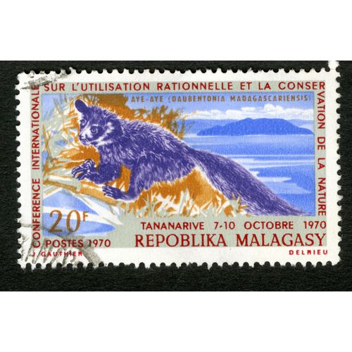 Timbre Oblitr Repoblika Malagasy, Confrence Internationale Sur L'utilisation Rationnelle Et La Conservation De La Nature, Tananarive - 7-10 Octobre 1970, Postes , 20 F