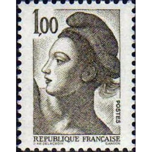 Timbre Oblitr - Type Libert De Gandon 1 F - D'aprs Le Tableau La Libert Guidant Le Peuple D' Eugne Delacroix- N 2185
