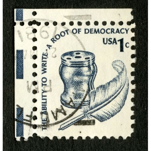 Timbre Oblitr Usa, The Ability To Write, A Root Of Democracy, 1c