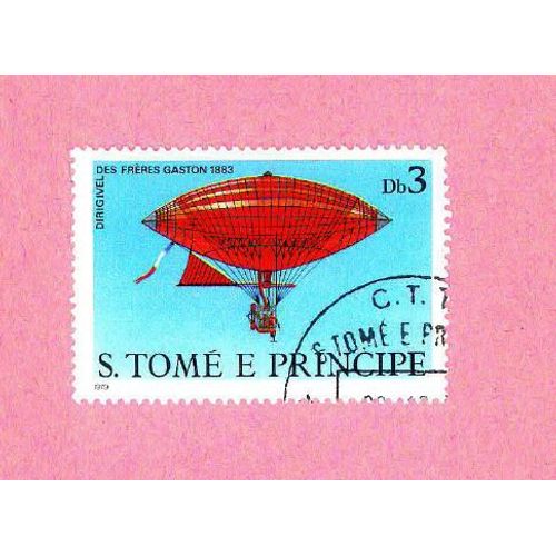 Timbre Oblitr Used Mint Stamp Selo Carimbado Dirigivel Dupuy De Lme 1872 S. Tome Principe Db 0.50 1979
