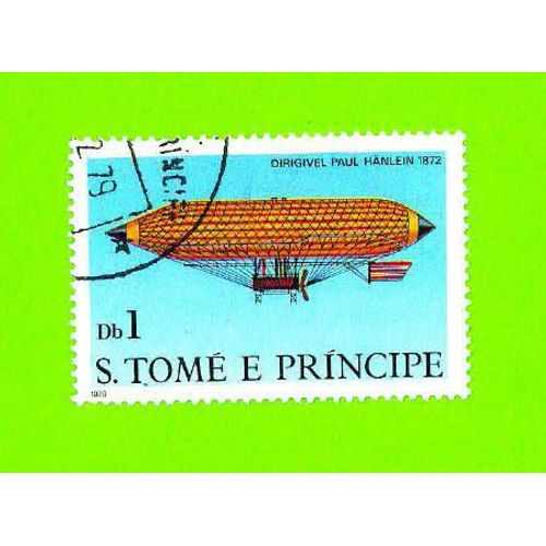 Timbre Oblitr Used Mint Stamp Selo Carimbado Dirigivel Paul Hnllein 1872 S. Tome E Principe Db 1 1979