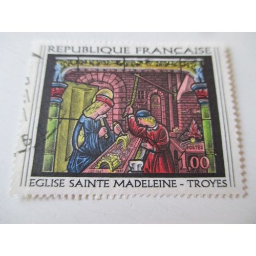 Timbre Oblitr Vitrail De L'glise Sainte Madeleine De Troyes (Aube) - N 1531