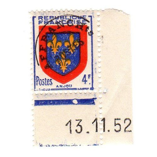Timbre Problitr Blason Anjou 4f