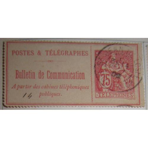 Timbre Tlphone France 1900-06 Yvert Et Tellier N28 - 75c Rose Oblitr