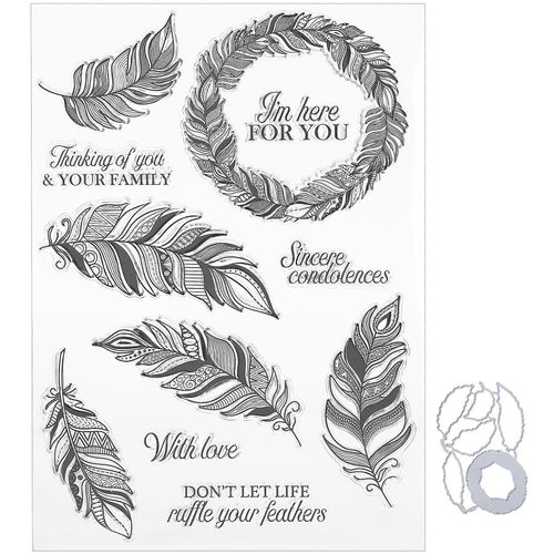 Timbre Transparent En Caoutchouc Tpr Rectangle Diy Journal Artisanat Art Plume Motif Accessoires