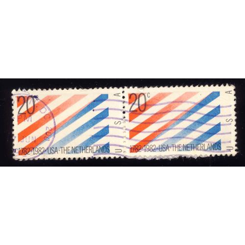 Timbre U S A, 1782-1982 U S A- The Netherlands, U S A 20 Cents, Oblitr En 1982