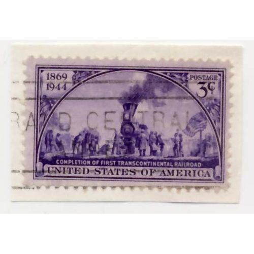 Timbre U S A, 1869-1944 Completion Of First Transcontinental Railroad, 3 Cents, Oblitr