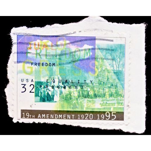 Timbre U S A, 19th Amandment 1920 - 1995, Freedom, Equality, Progress, U S A 32 Cents, Oblitr