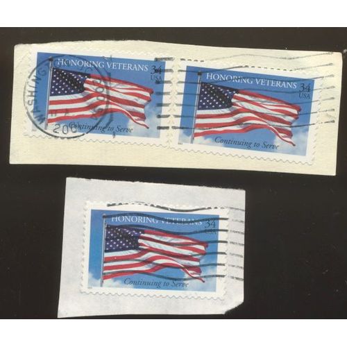 Timbre U S A, Honoring V Eterans, Continuing To Serve, U S A 34 Oblitr (3 Timbres)