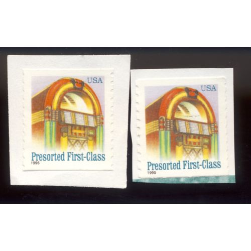 Timbre U S A, Juke Box, Presorted First Class, Non Oblitr, Anne D'mission En Noir (2 Timbres)