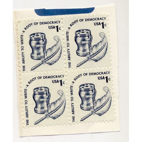 Timbre U S A, The Ability To Write - A Root Of Democracy, 1 Cent, Non Oblitrs