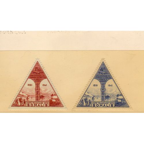 Timbres De Poste Arienne De La Cte Des Somalis (Cinquantenaire Du Transfert Du Chef-Lieu D'obock  Djibouti)